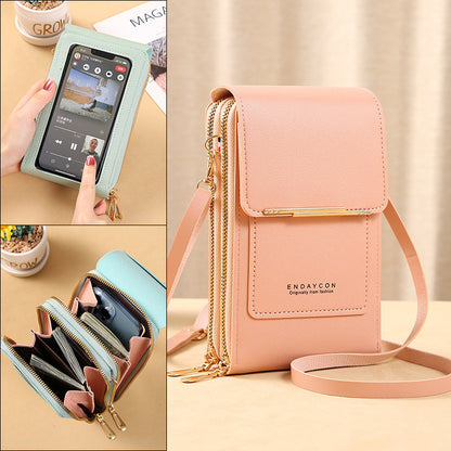 Women's Touch Screen Korean Mobile Zipper Vertical Phone Bags