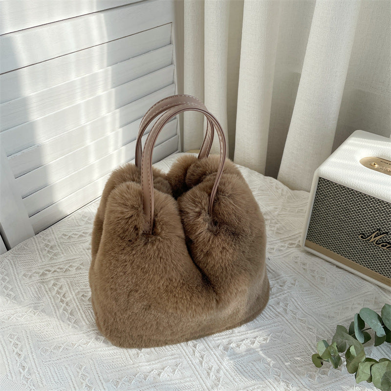 Practical Fashion Faux Fur Rabbit Plush Handbags