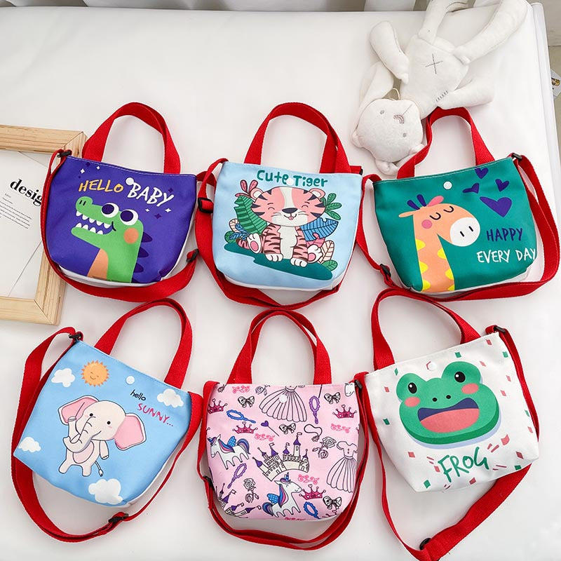 Sacs à bandoulière en toile pour enfants, motif dessin animé coréen, mignon, imprimé, pour garçons