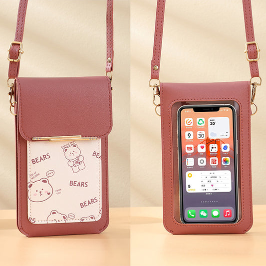 Women's Mobile Cute Pattern Large Capacity Button Phone Bags