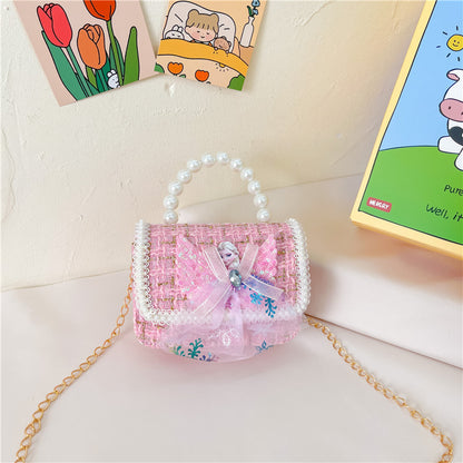 Porte-monnaie pour enfants de style classique avec motif de dessin animé et perles