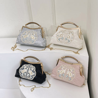 Women's Trendy Chinese Style Embroidery Summer Chain Crossbody Bags