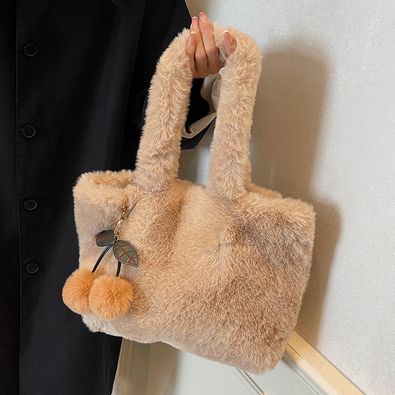 Call Plush Fur Portable Large Capacity Furry Bags