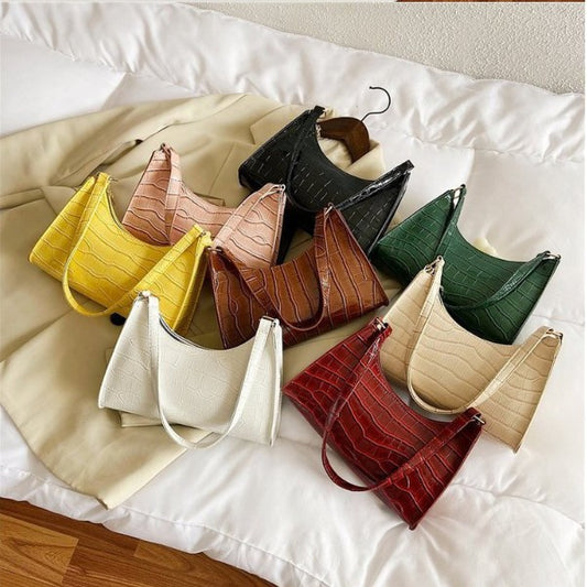 Women's Summer Stone Pattern Underarm Fashion Solid Shoulder Bags