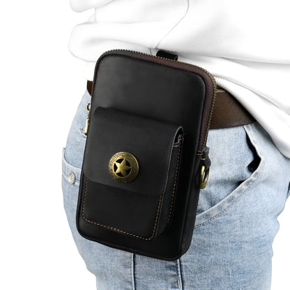 Women's & Men's & Leather Cigarette Suitable For Mobile Men's Waist Packs