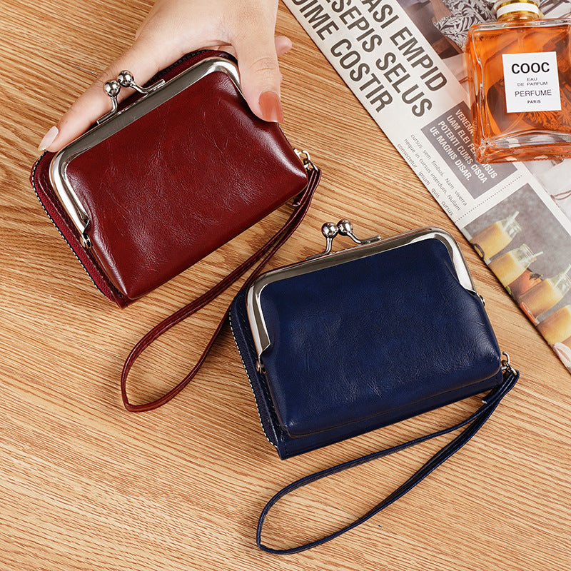 Women's Change Zipper Clip Clutch Vintage Ladies Wallets