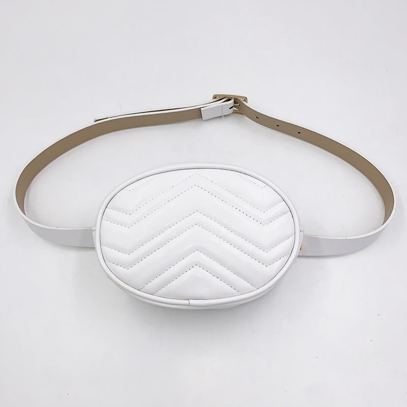 Women's Oval Small Fashion Wave Pattern Mobile Waist Packs