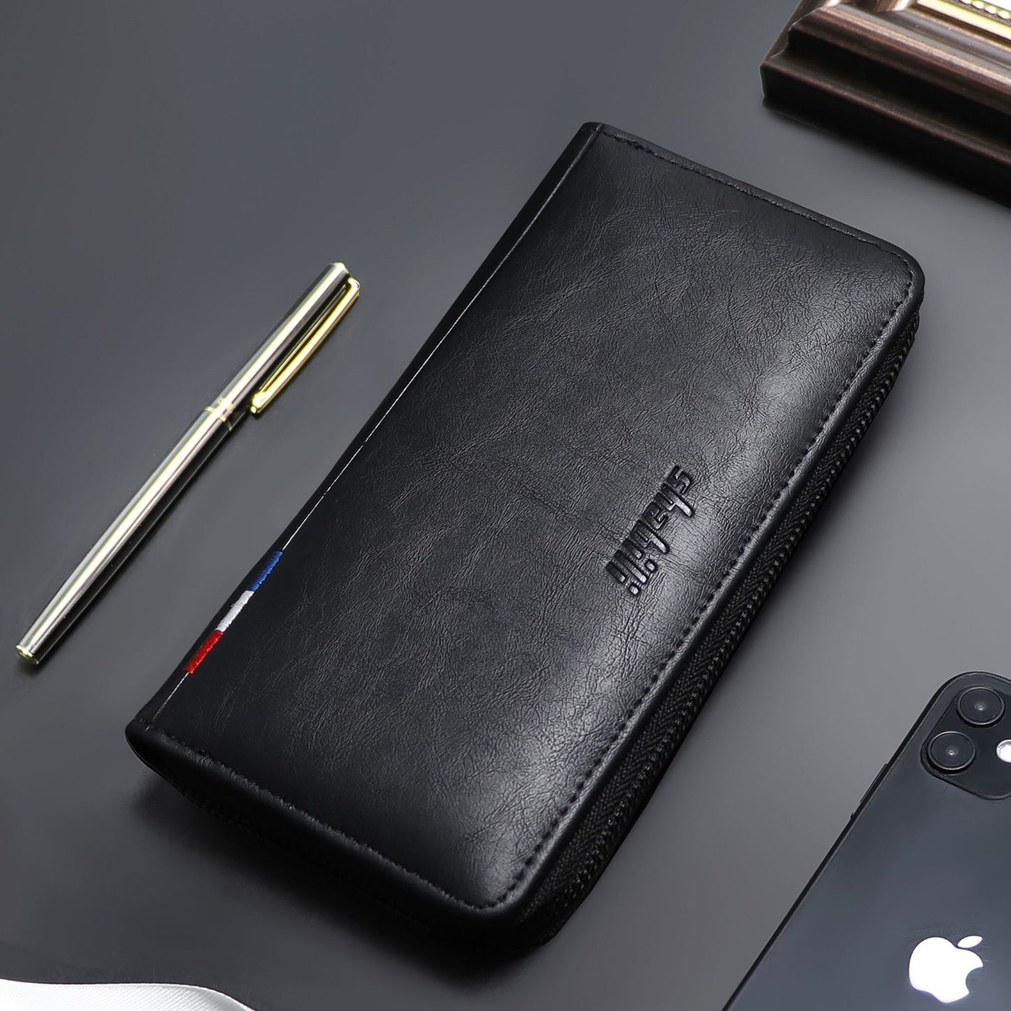 Men's Long Retro Mobile Oil Wax Leather Men's Wallets