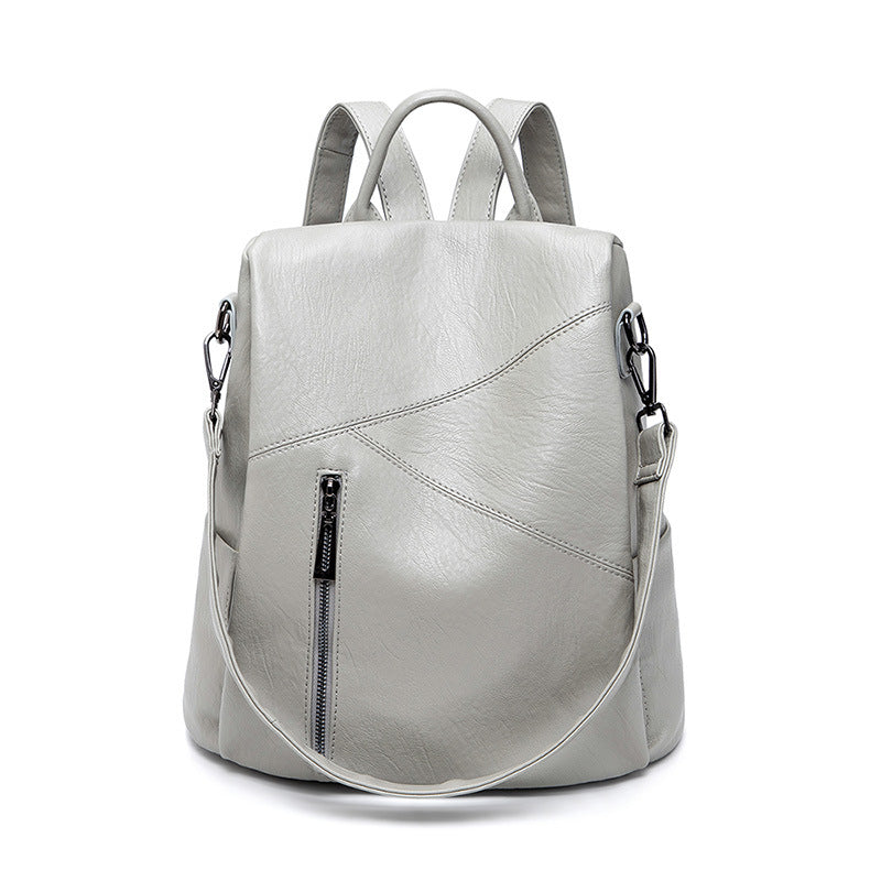 Women's Spring Stylish Versatile Stitched Cowhide Backpacks