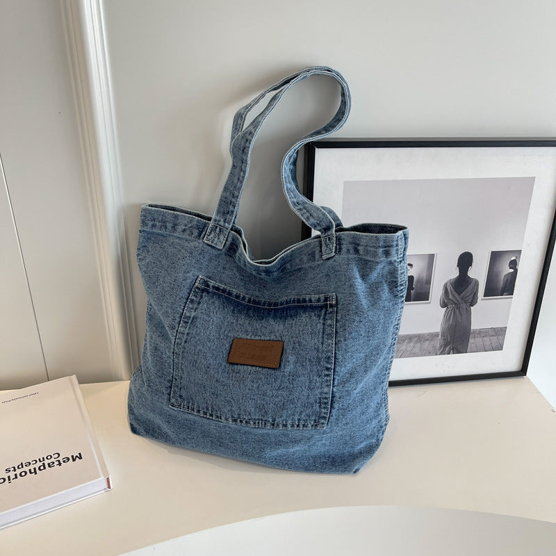 Leisure Artistic Washed Denim Cloth Texture Crossbody Bags