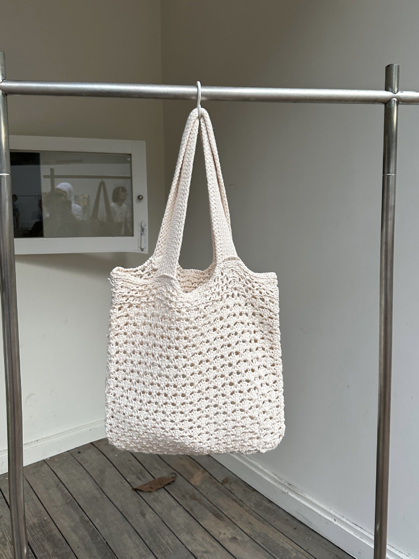 Women's Retro Hollow Knitted Hand-woven Wool Tote Shoulder Bags