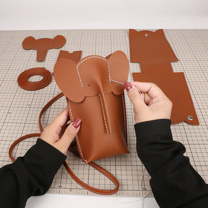 Cute Elephant Mobile Solid Color Fresh Crossbody Bags