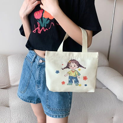 Canvas Female Cartoon Cabs Fashion Korean Handbags