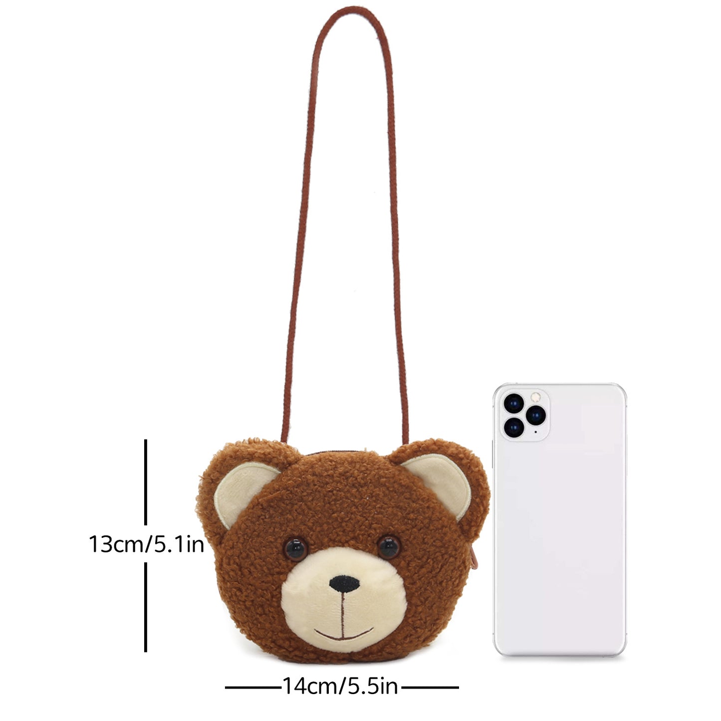 Cute Plush Trendy Bear Cat Mini Children's Shoulder Bags