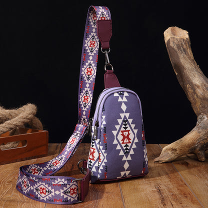 Women's Retro Canvas Printed Bohemian Hand Holding Waist Packs