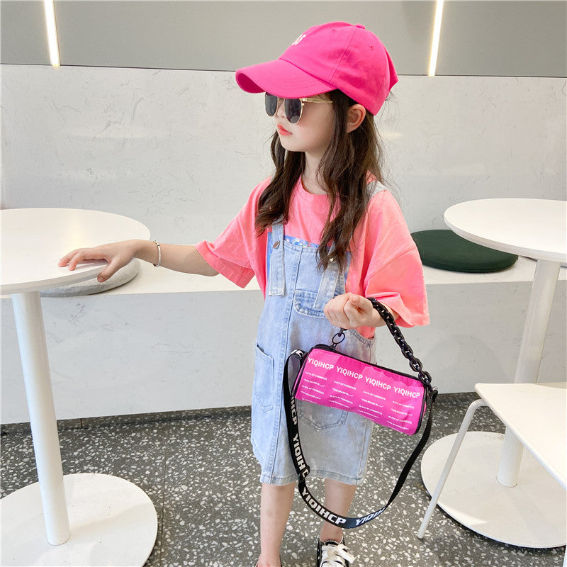 Children's Summer Candy Color Letter Printing Boys Children's Shoulder Bags