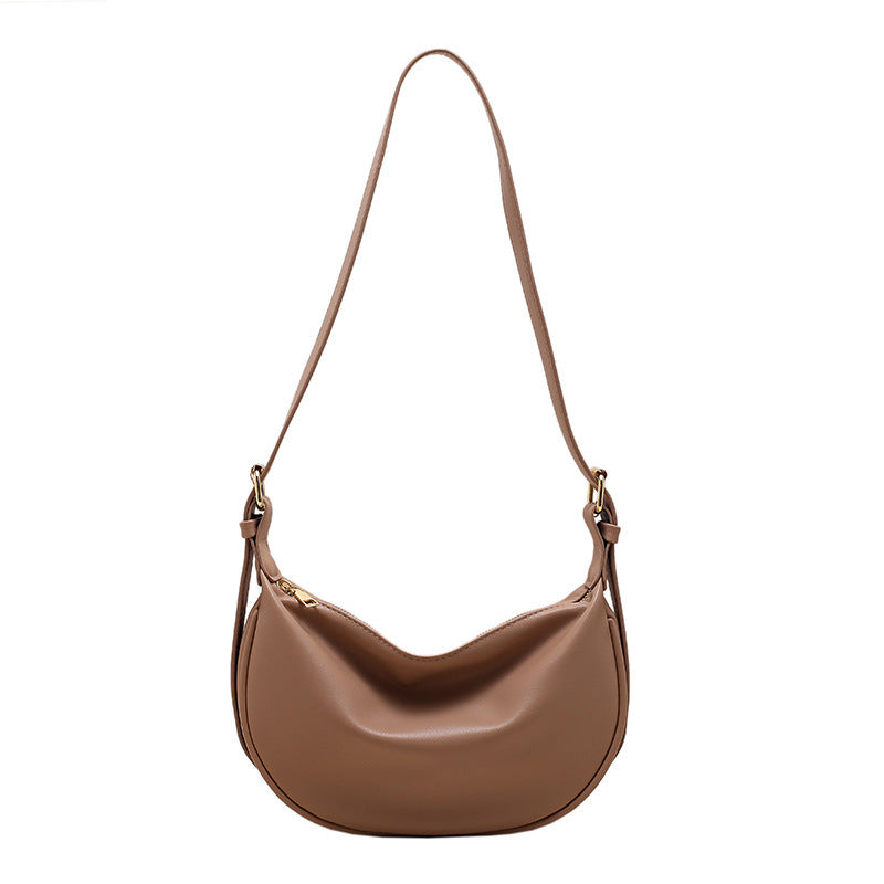 Women's Underarm Solid Color Soft Dumpling Versatile Crossbody Bags