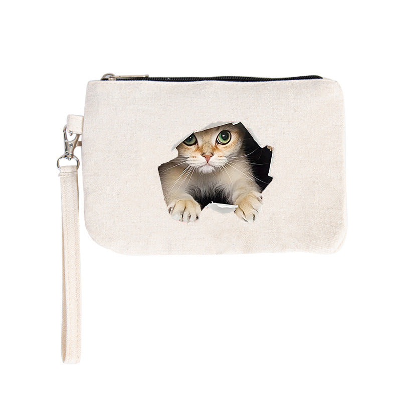 Canvas Printing Hand Portable Mobile Zipper Purses