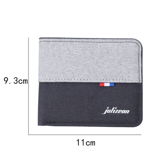 Men's Canvas Folding Denim Dollar Contrast Color Men's Wallets