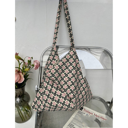 Leopard Print Floral Canvas Female White Shoulder Bags