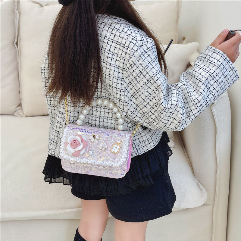 Children's Princess Style Chain Pearl Hand Trendy Children's Shoulder Bags