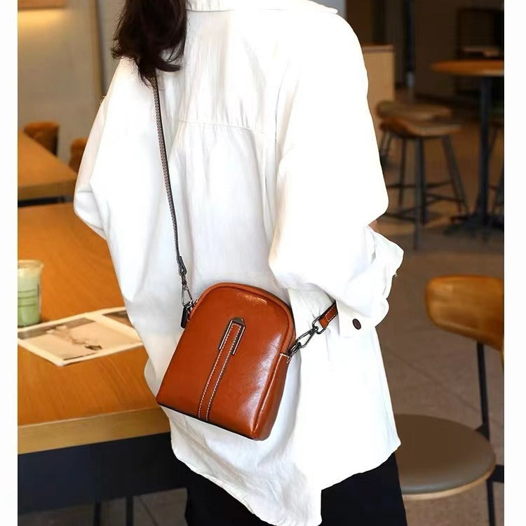 Women's Leather Fashionable Commuter Shell Niche Mini Shoulder Bags