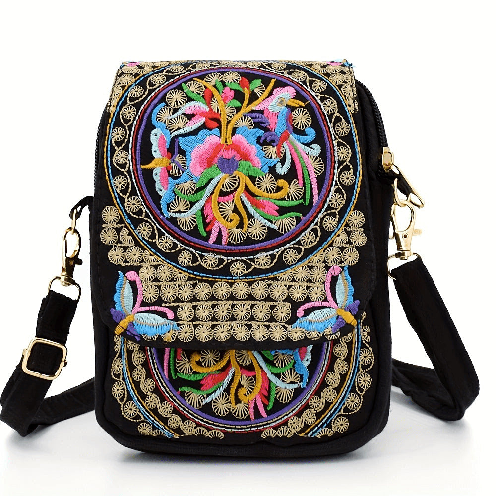 Women's Yunnan National Style Embroidered Mini Flap Crossbody Bags