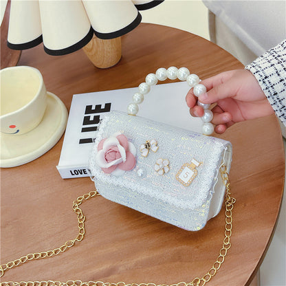 Children's Princess Style Chain Pearl Hand Trendy Children's Shoulder Bags