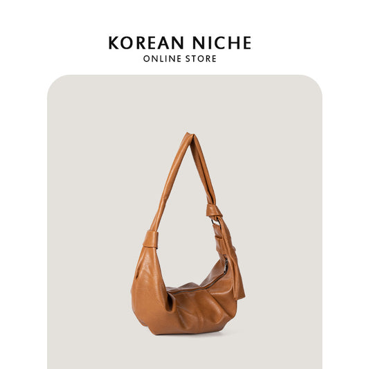 Women's Korean Style Niche Texture Oil Wax Crossbody Bags