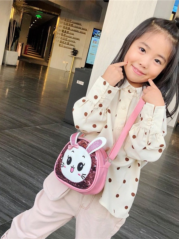 Children's Korean Style Cartoon Sequins Bunny Cute Children's Shoulder Bags