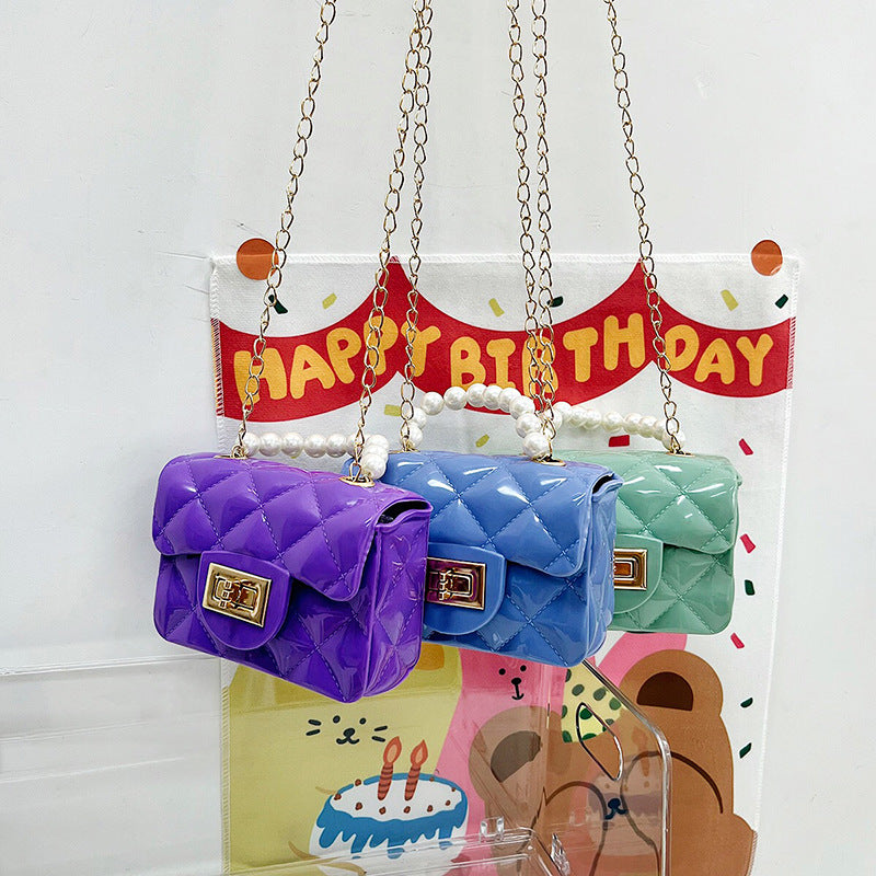 Sac fourre-tout en gelée de perles à la mode pour enfants Sweet Diamond Bags