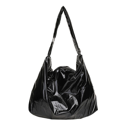 Women's Korean Simple Retro Tinfoil Solid Color Crossbody Bags