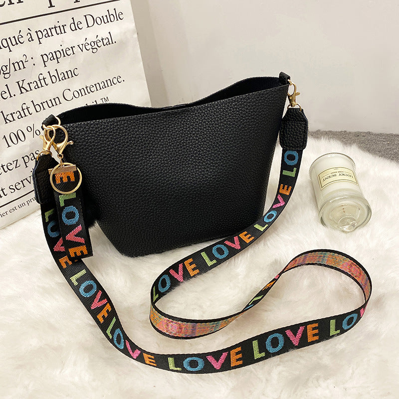 Attractive Printing Girdle Litchi Pattern Decoration Crossbody Bags