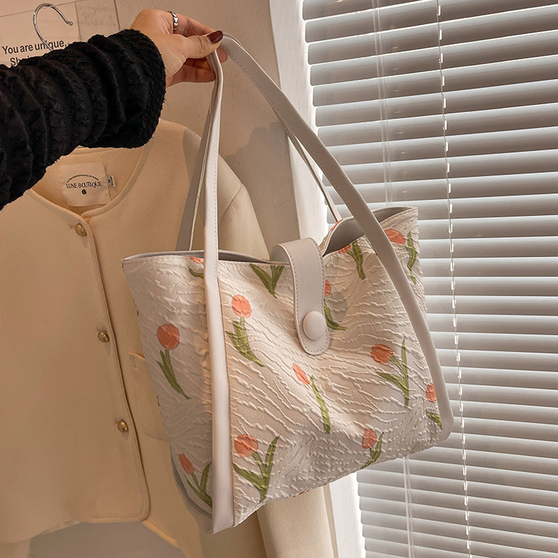 Sac fourre-tout en toile tendance pour femme - Sacs à bandoulière polyvalents