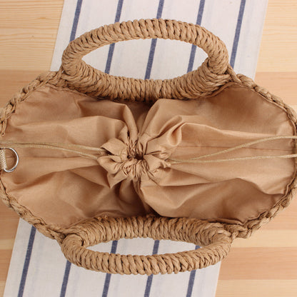 Women's Style Popular Semicircle Hollow Straw Beach Bags