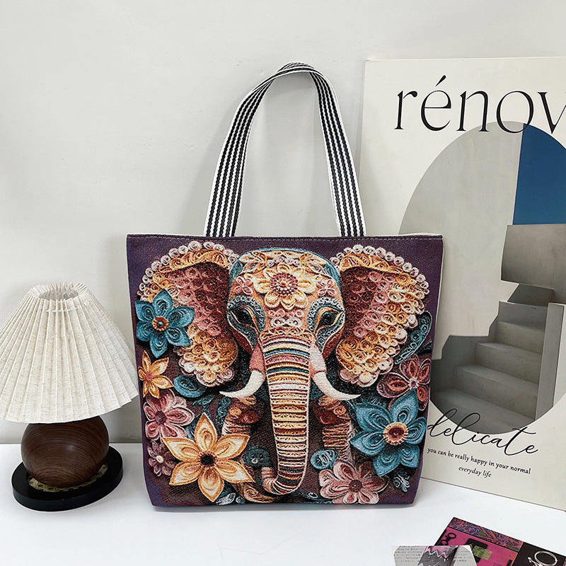 Autumn Ethnic Style Three-dimensional Embroidery Butterfly Shoulder Bags