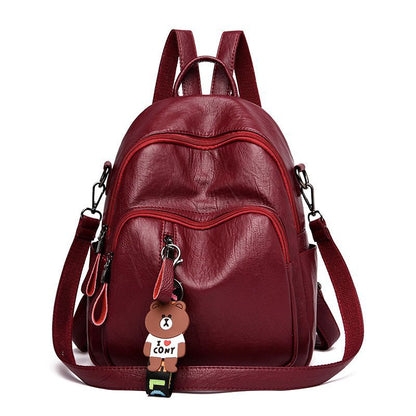 Women's Sheepskin Genuine Leather Mummy Fashionable Korean Backpacks