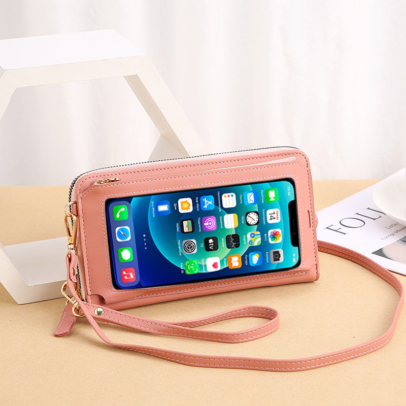 Women's Long Simple Touch Screen Wrist Cell Korean Ladies Wallets