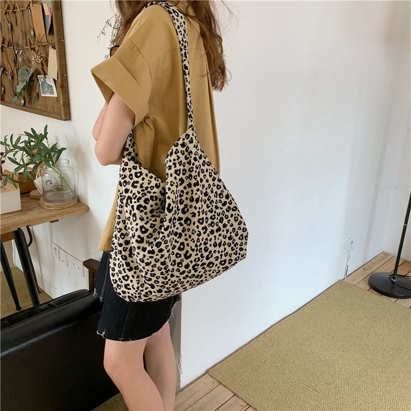 Women's Leopard Print Western Style Canvas Female Crossbody Bags