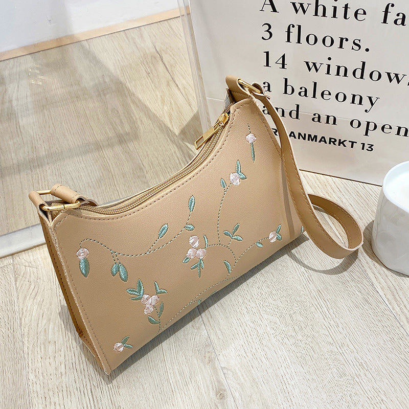 Women's Attractive Classy Korean Embroidery Underarm Shoulder Bags