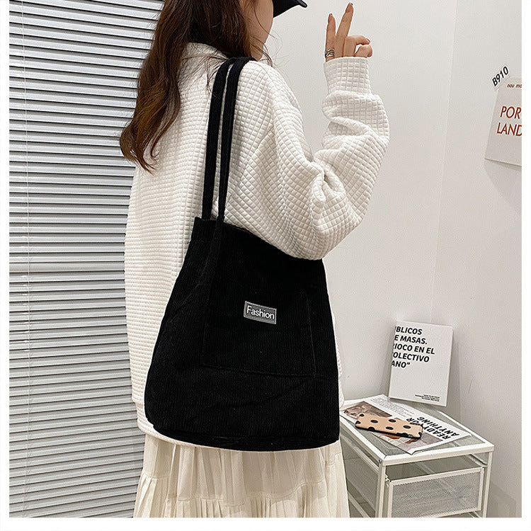 Corduroy Lovely Female Korean Style Versatile Shoulder Bags