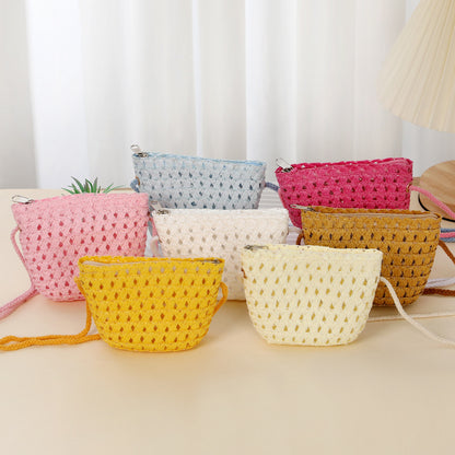 Women's & Children's & Small Summer Cute Mini Hollow Straw Woven Children's Coin Purse