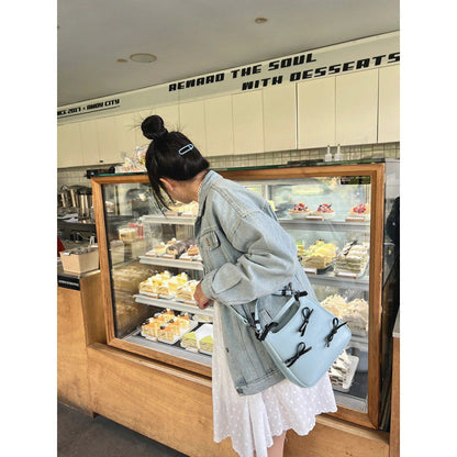 Niche Bowknot Portable Sweet Vegetable Basket Crossbody Bags