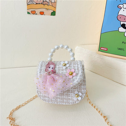 Children's Cute Small Woolen Fashionable Princess National Children's Shoulder Bags