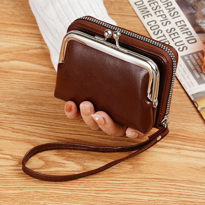 Women's Change Zipper Clip Clutch Vintage Ladies Wallets