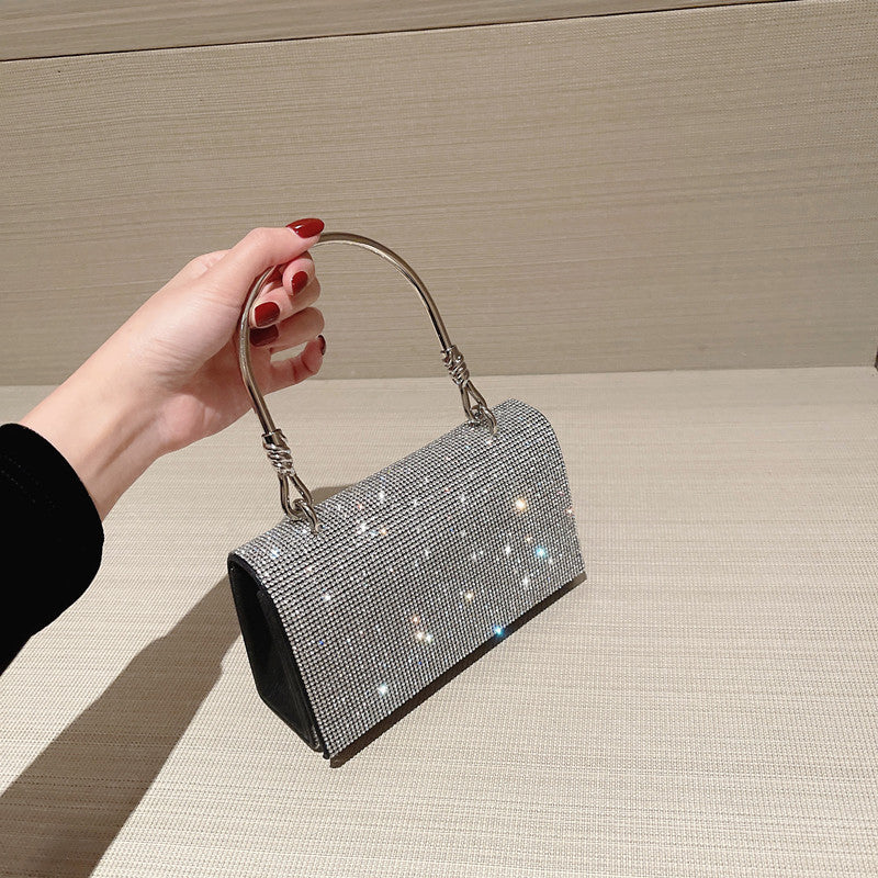 Sac fourre-tout en strass, sac à bandoulière pour robe de banquet de princesse, petit et brillant