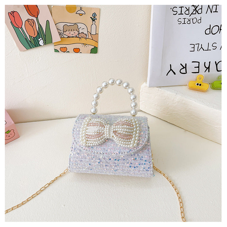 Children's Western Style Cute Bow Flower Little Children's Shoulder Bags