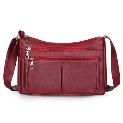 Women's Spring Mom Washed Soft Leather Versatile Crossbody Bags