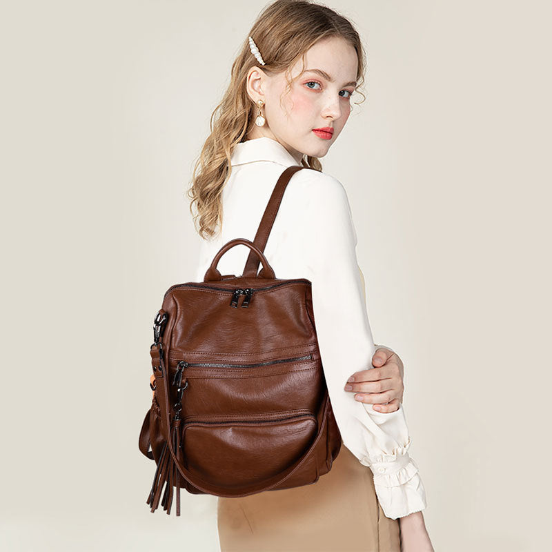 Women's Summer Fashion Leather High-grade Large Capacity Backpacks