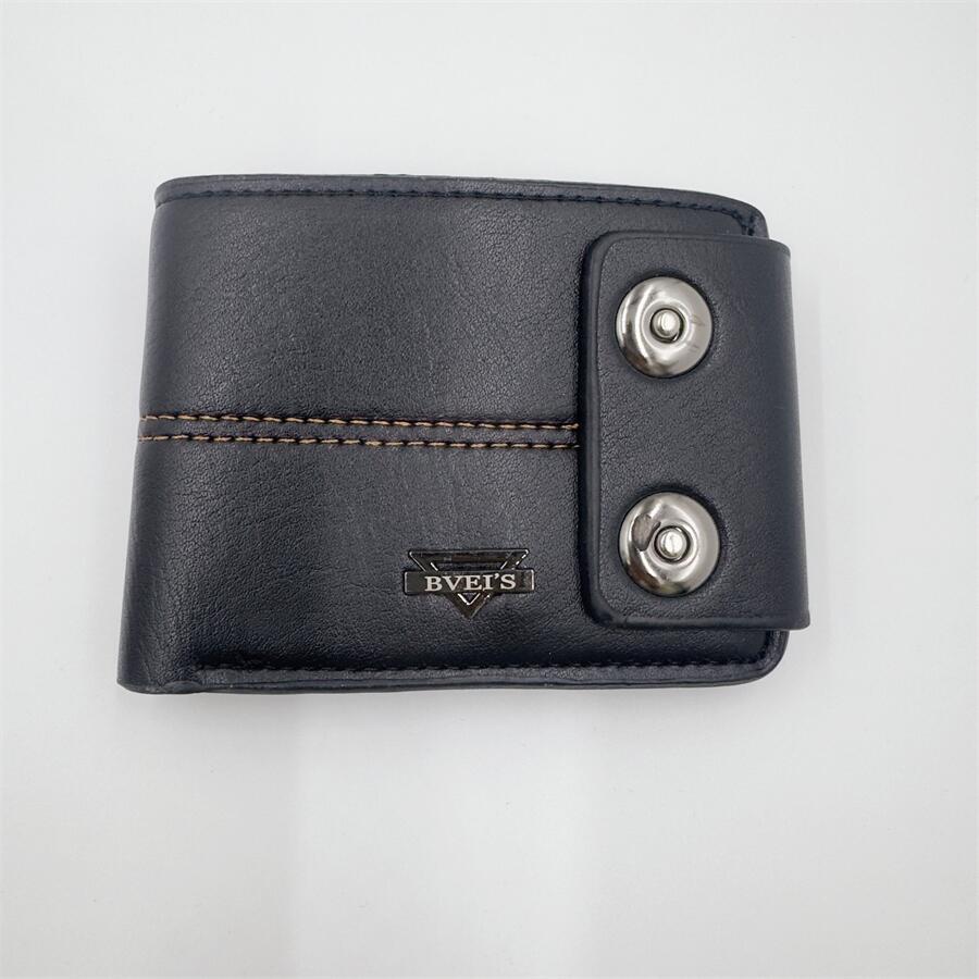 Men's Short Multiple Slots Pairs Magnetic Snap Men's Wallets